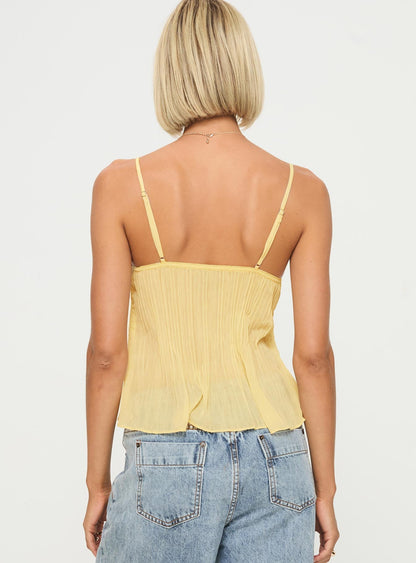 Noa - Yellow Lace Top