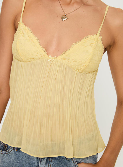 Noa - Yellow Lace Top