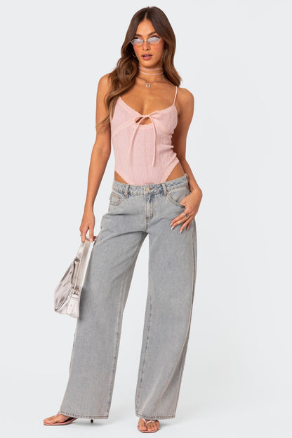 Emma Bow Tie Jeans - Oversized Jeans met strikjes