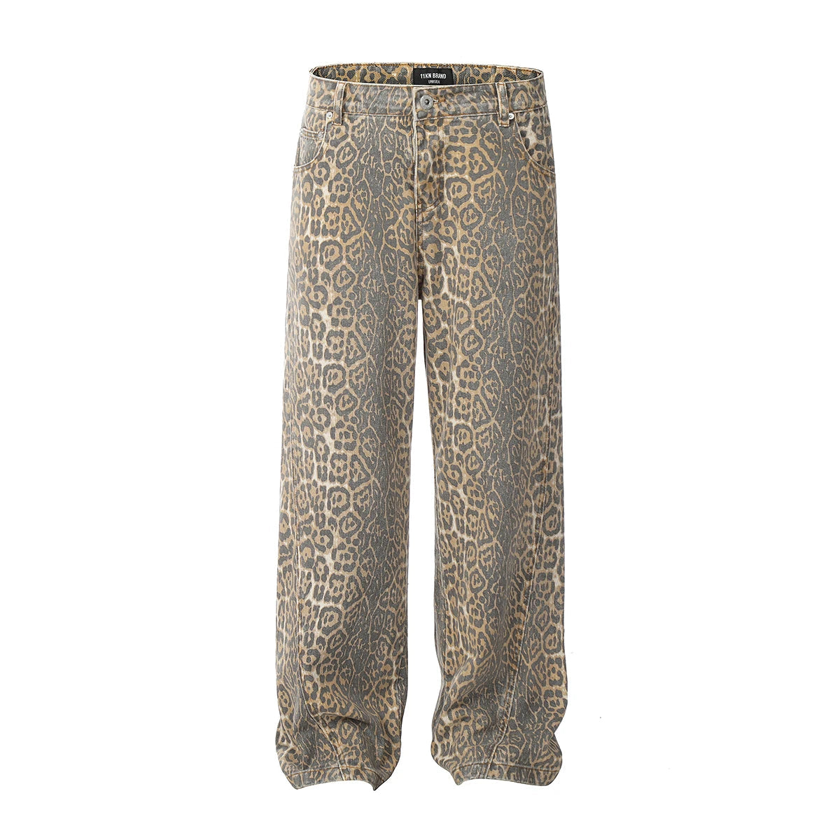 Bibi - Oversized Denim Leopard Pants