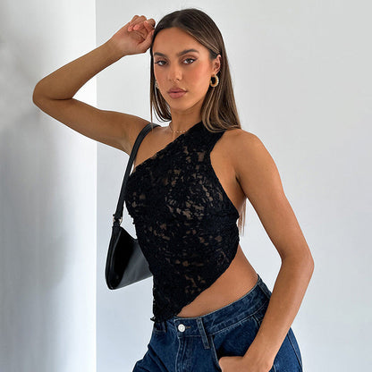 Fay - One shoulder Lace Top